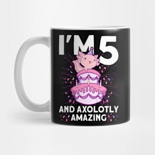 Axolotl Party Cute 5Th Birthday Mug